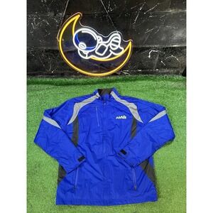 Antigua Blue Mens Lined Windbreaker Full Zip Up Jacket‎ Size Medium MD